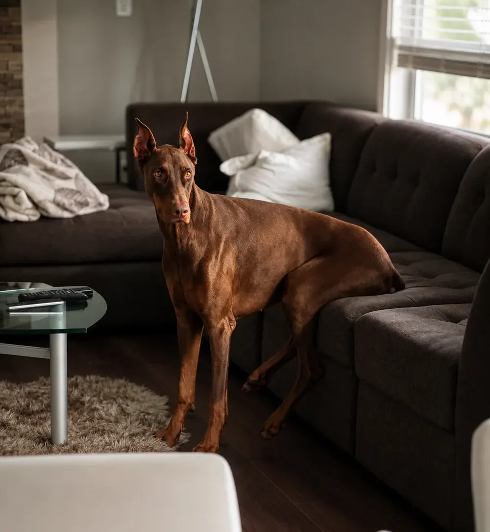 The Faiella family Doberman at home in Northern Nevada
